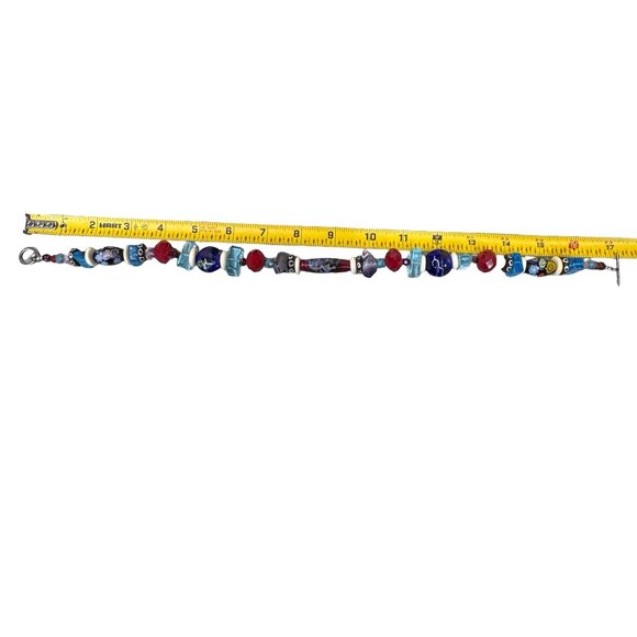 Vintage Chunky Handcrafted Multicolor Art Glass Bead Necklace Lampwork 17" Heavy - Picture 5 of 7